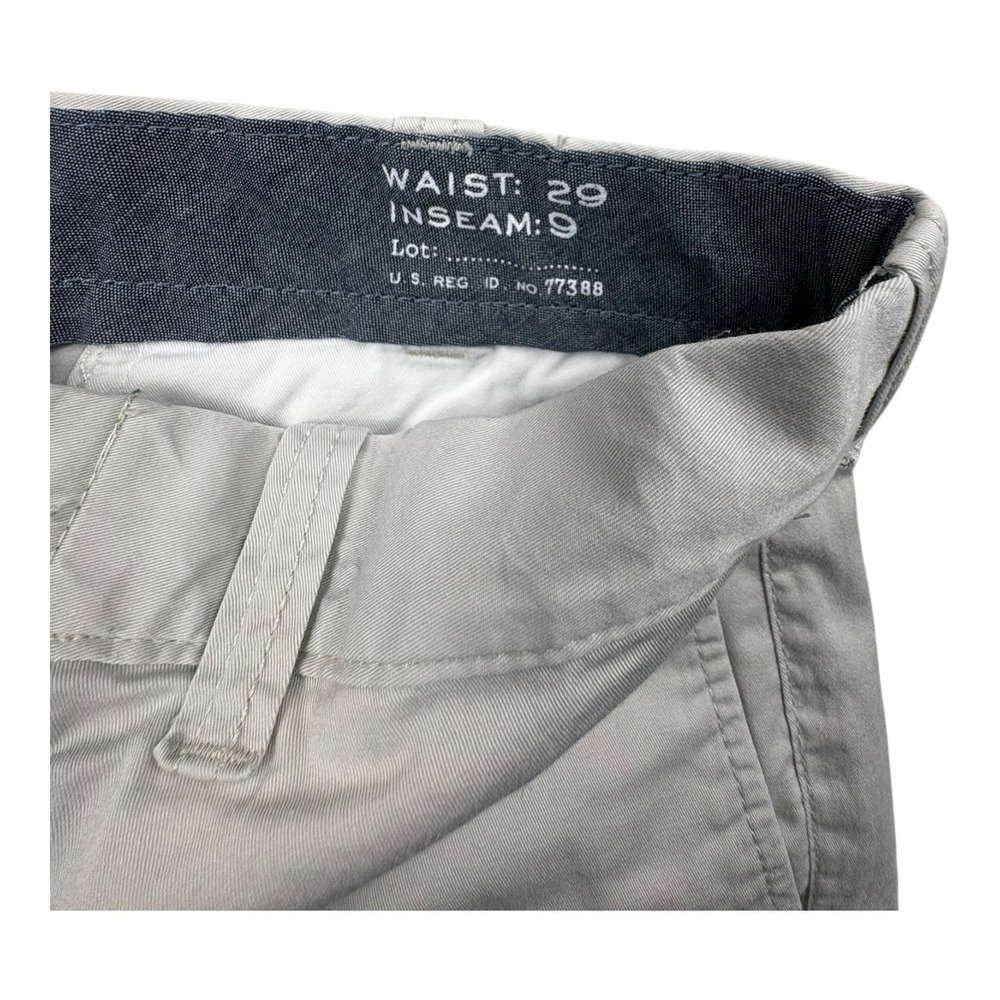 J.Crew Stretch Chino Shorts Mens 29 Light Stone Gray Flat‎ Front 9" Inseam - Picture 6 of 8